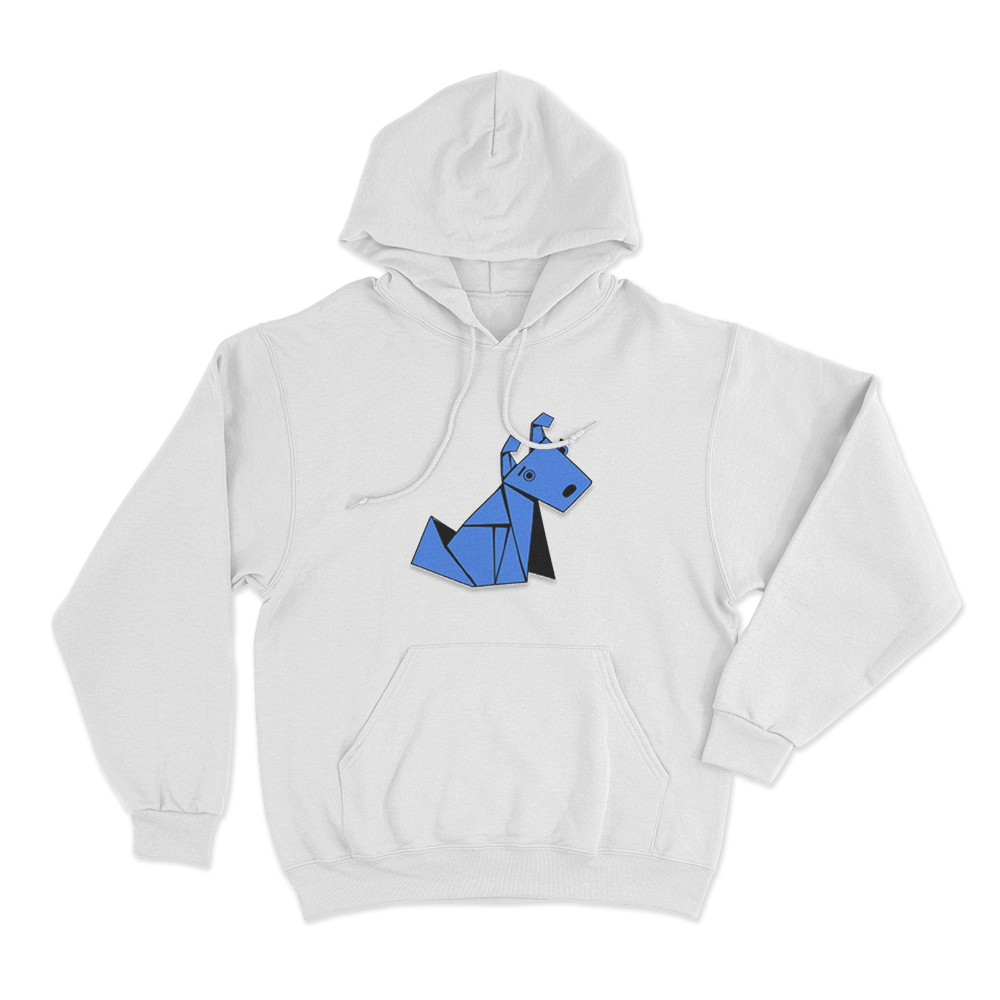 Jasper Origami Unisex Hoodie White Jasper Origami Unisex Hoodie White