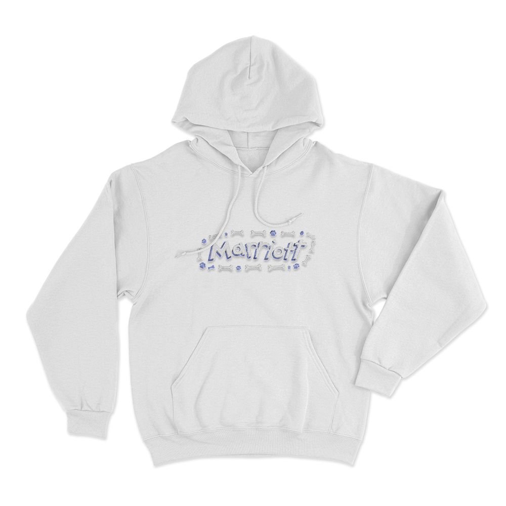 Marriott Bones And Paws Unisex Hoodie White Marriott Bones And Paws Unisex Hoodie White