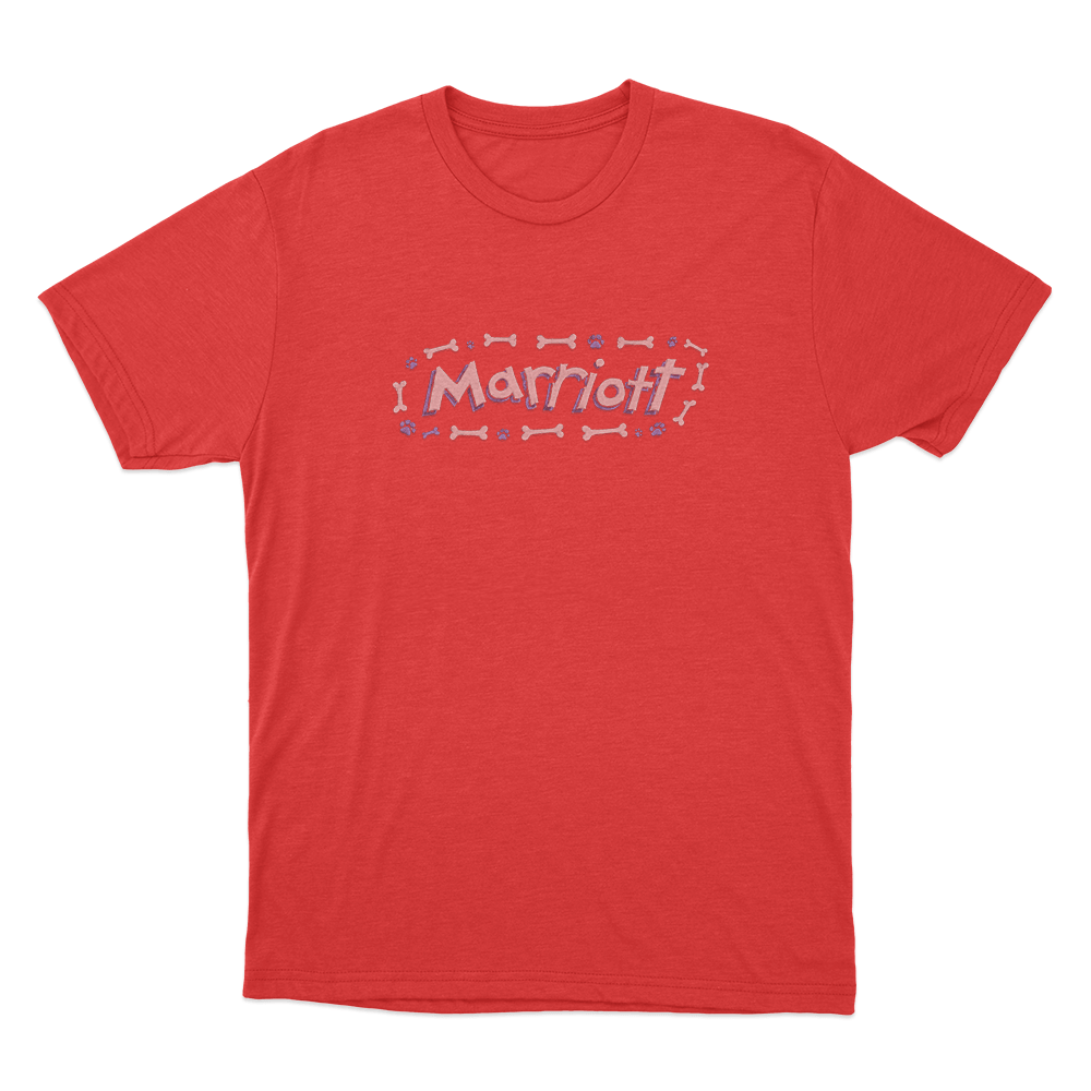 Marriott Bones And Paws Unisex T Shirt Red Marriott Bones And Paws Unisex T Shirt Red